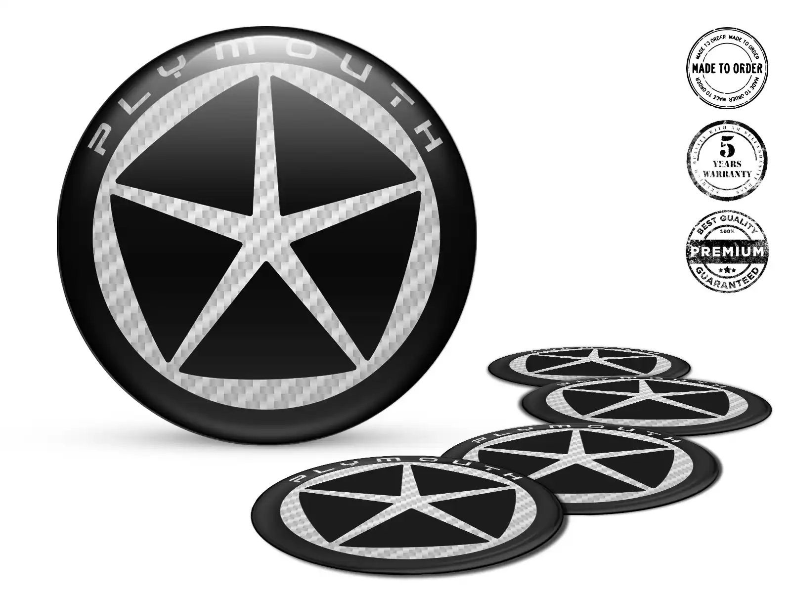 Plymouth Radfelgendekoration Premium Gewölbte Ausgabe
